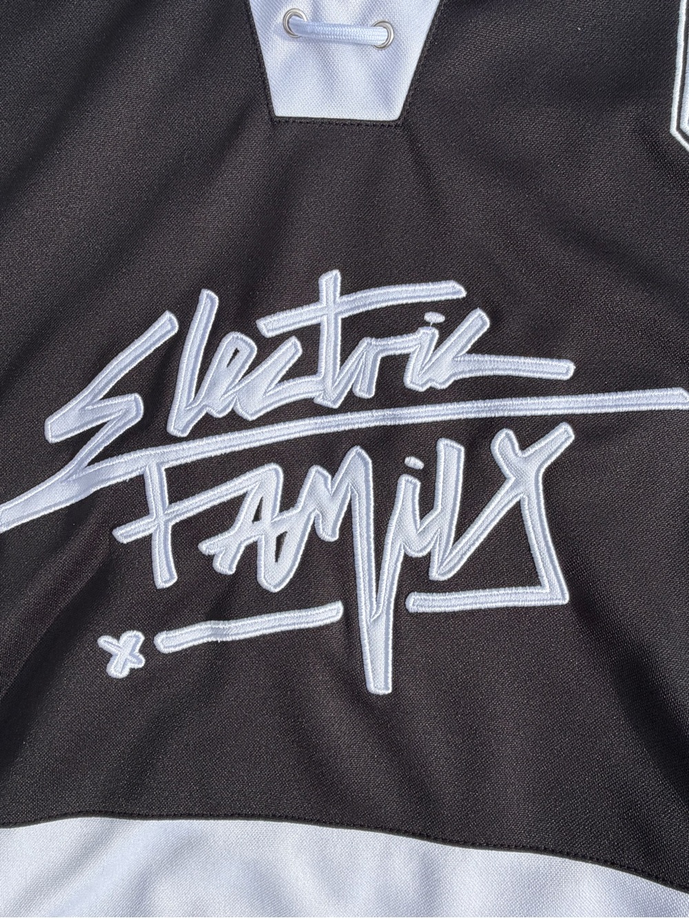Electric Family Kazoku Capt’s Hockey Jersey Embroidered Japanese Kanji Lace Rare View 4